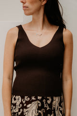 Objkuni Thess Singlet Knit Top Seal Brown