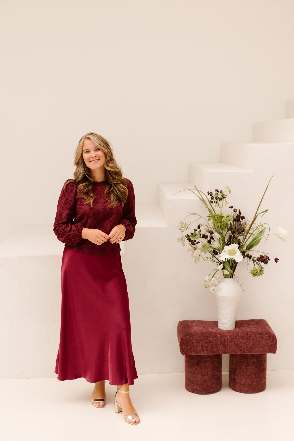 Objmya L/S Top Windsor Wine - Bij Keesje - Object - top
