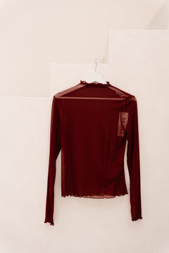 Objnela mesh top windsor wine - Bij Keesje - Object - Top