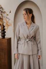 Objnimra LS zweireihiger Blazer grau