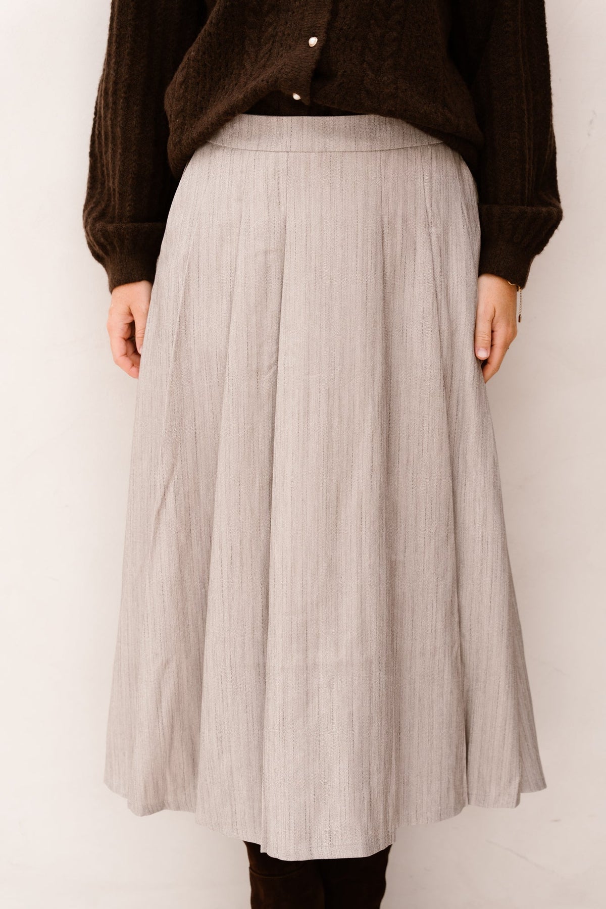 Objnimra pleat skirt grey melange - Bij Keesje - Object - Rok