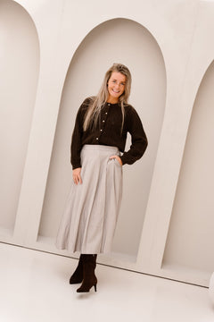 Objnimra pleat skirt grey melange - Bij Keesje - Object - Rok