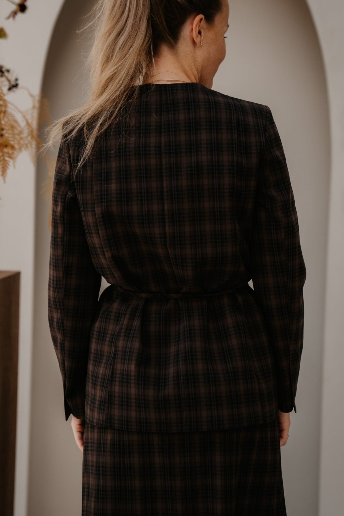 Objsoley re tie blazer ruitblauw - Bij Keesje - Object - Blazer