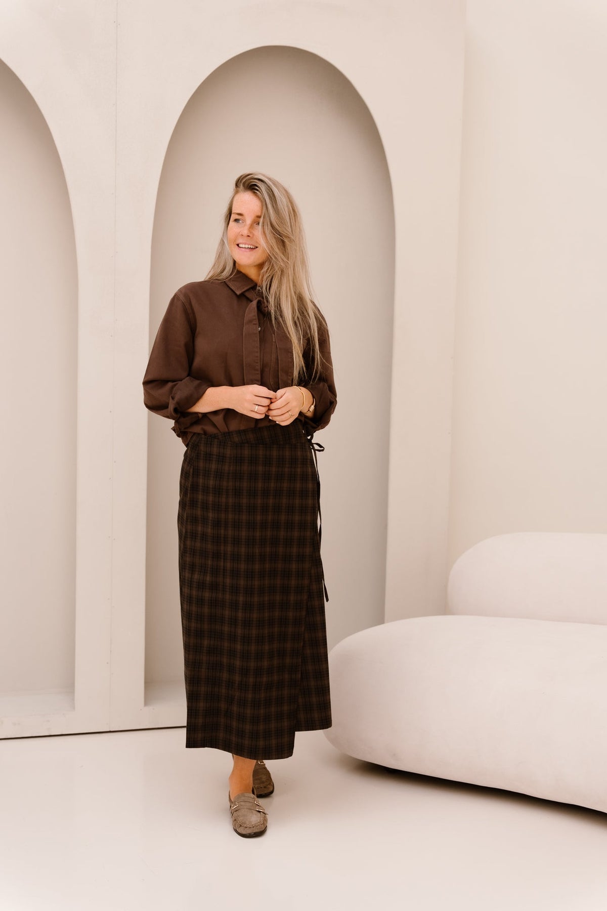 Objsoley Reese Re Midi Wrap Skirt Carafe/Blue Shado - Bij Keesje - Object - Rokken
