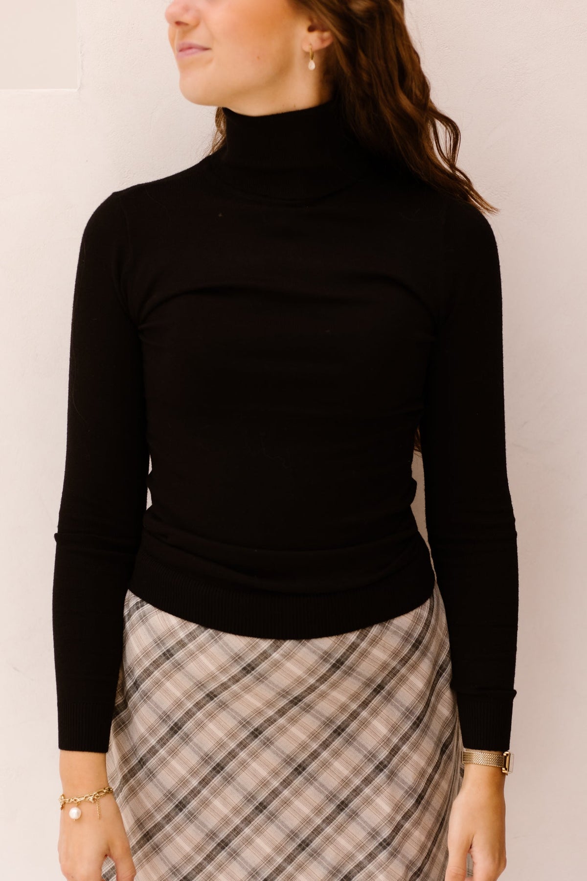Objthess Rollneck Knit Pullover Black - Bij Keesje - Object - top