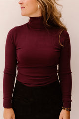 Objthess Rollneck Knit Pullover Wine/Melange