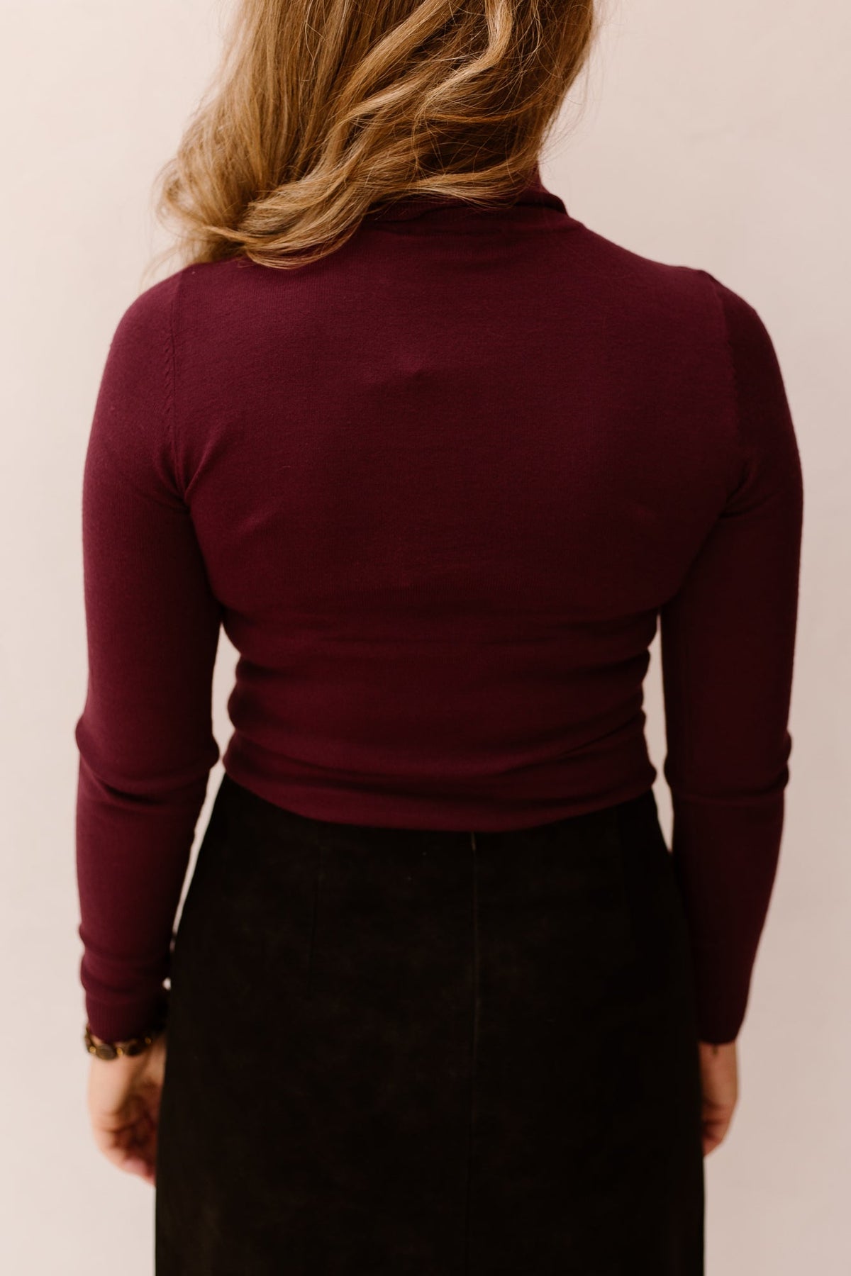 Objthess Rollneck Knit Pullover Wine/Melange - Bij Keesje - Object - top
