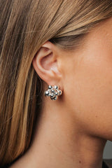 Earrings Drop Stud Silver