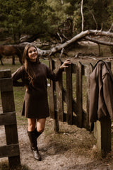 Paulina knit blouse brown melange