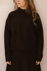 Paulina knit blouse dark brown