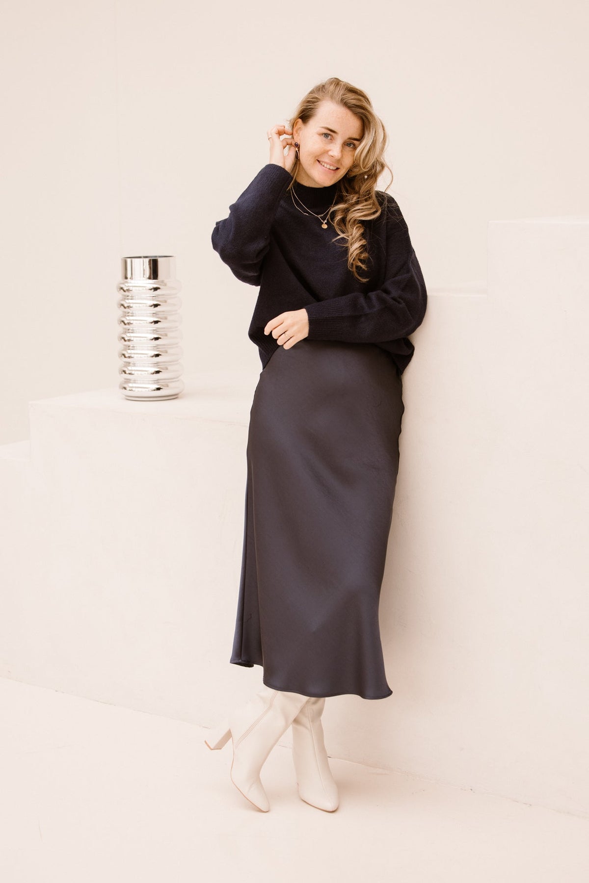 Paulina knit blouse navy - Bij Keesje - Neo Noir