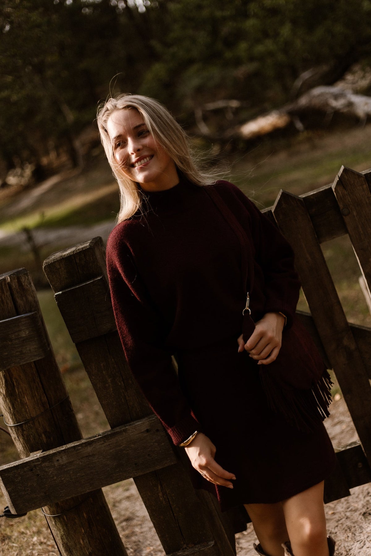 Paulina knit blouse wine - Bij Keesje - Neo Noir - Trui