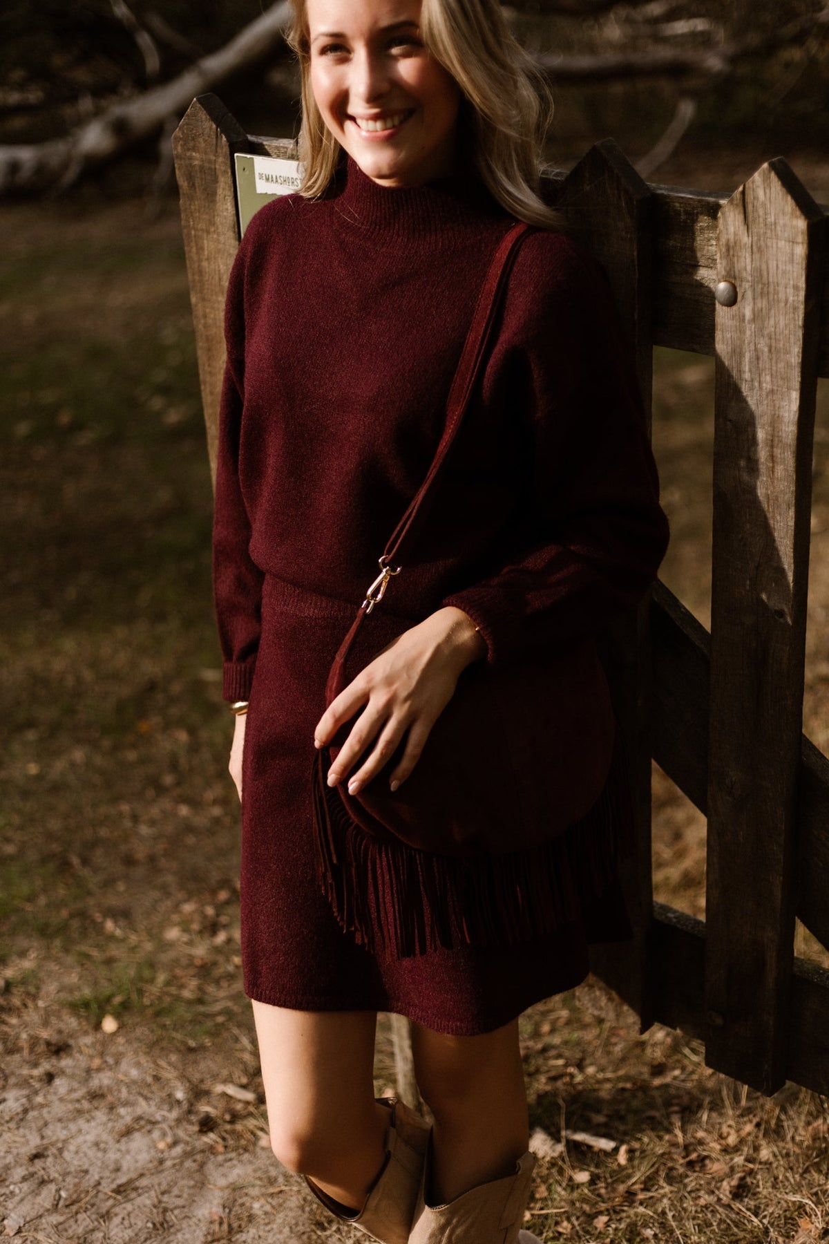 Paulina knit blouse wine - Bij Keesje - Neo Noir - Trui