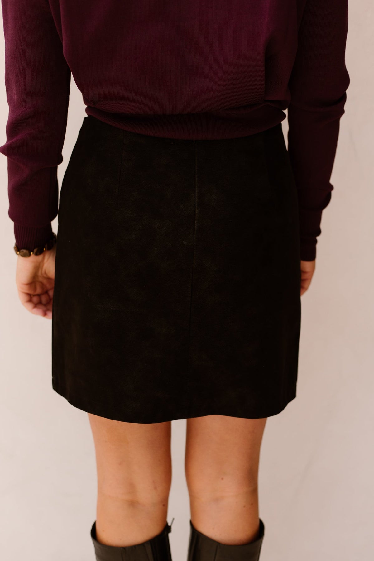 Pockets Skirt Structured Pu Black 11517 - Bij Keesje - Esqualo - Rokken