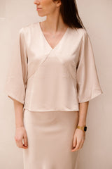 Remana heavy sateen blouse champange
