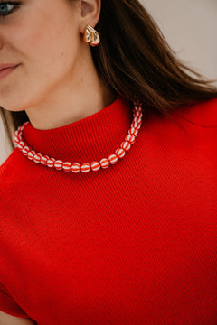 Rhode ketting streep rood - Bij Keesje - Bij Keesje - accessoires