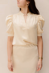 Roella heavy sateen blouse light yellow