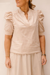 Roella poplin blouse Dark Sand