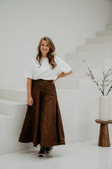 Rok met sjaal choco