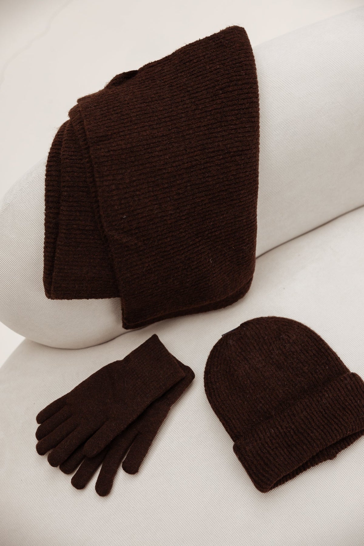 Sarlini Ladies Knit Scarf Brown Melange - Bij Keesje - Sarlini