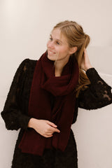 Sarlini Ladies Knit Scarf Burgundy Melange