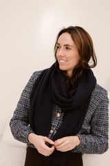 Sarlini Ladies Knit Scarf Navy Melange