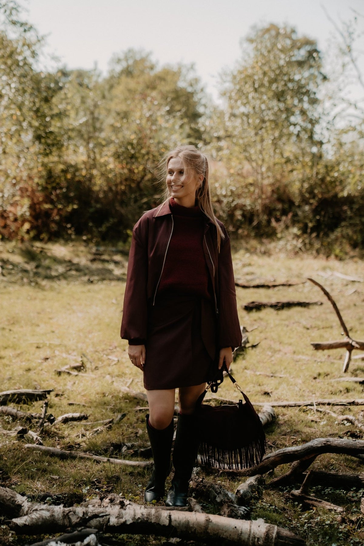 Simone Skirt Plum - Bij Keesje - Bij Keesje The Label - Rok