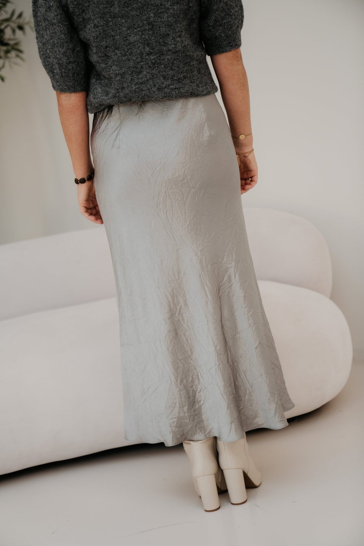 Skirt Long Acetate Light Grey 05547 - Bij Keesje - Esqualo - Rok