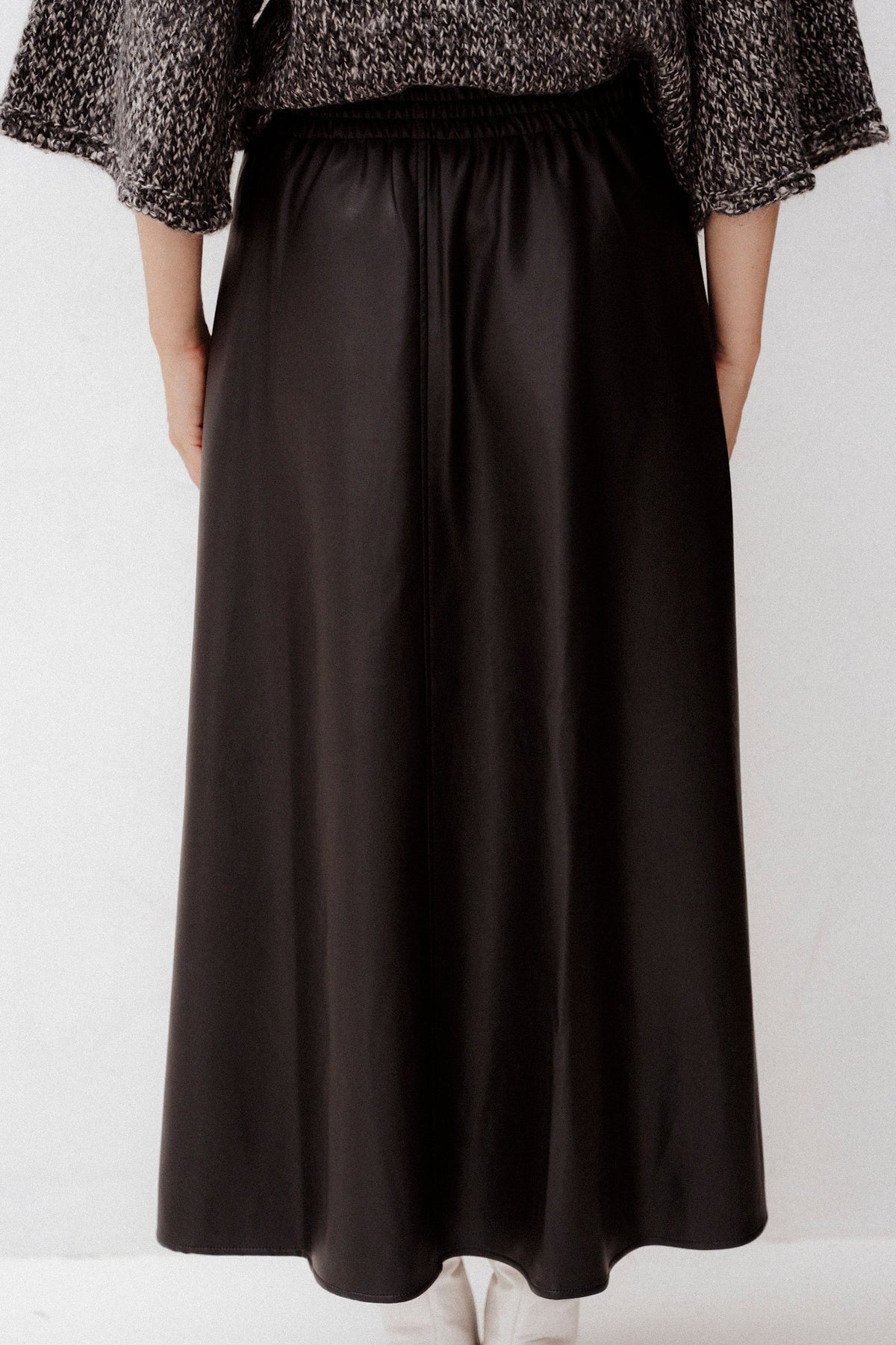 Skirt Wide PU Dark Grey - Bij Keesje - Esqualo - Rok