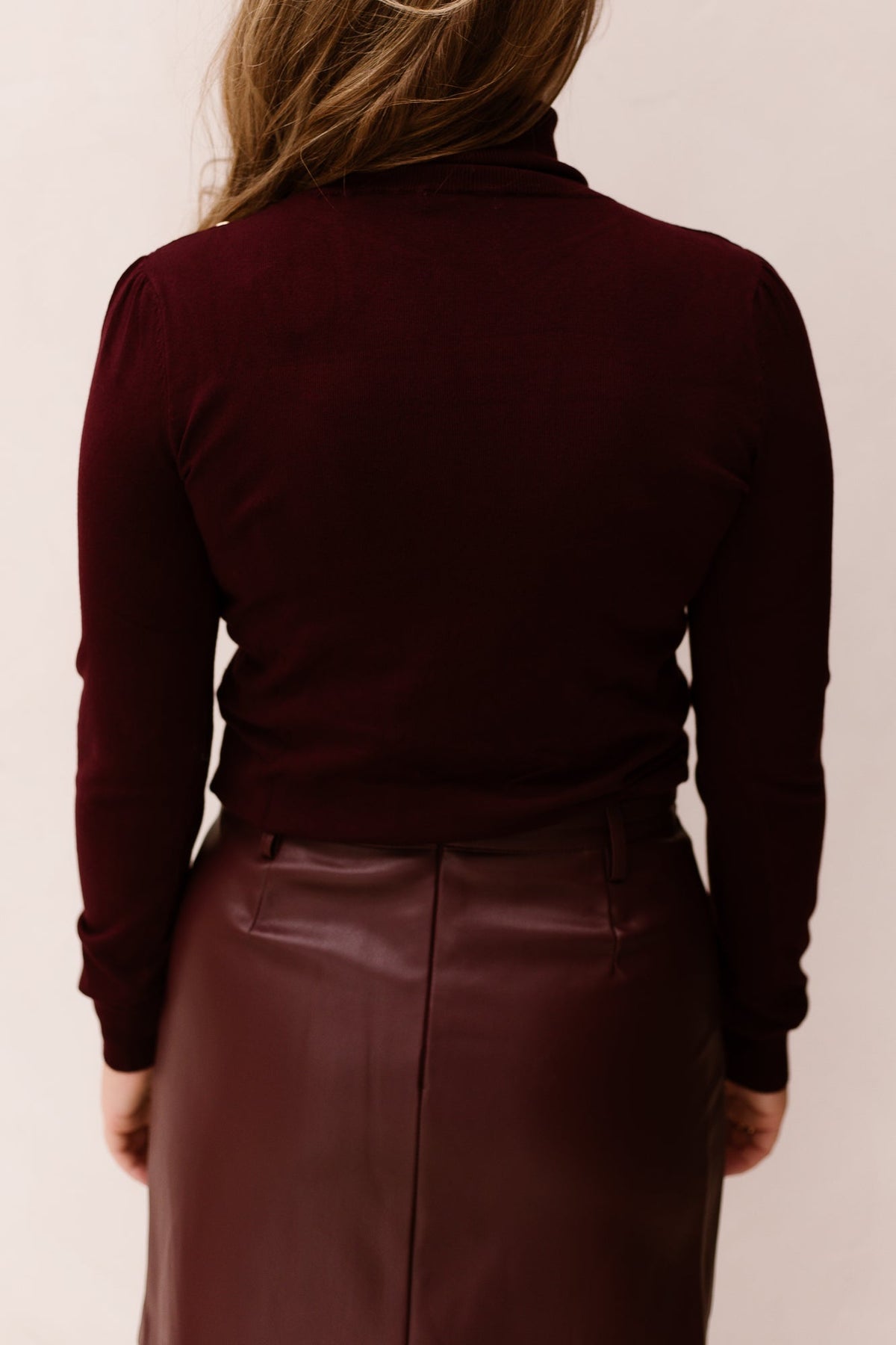Sweater Shoulder Button Col Basic Knit Merlot 07544 - Bij Keesje - Esqualo - Top