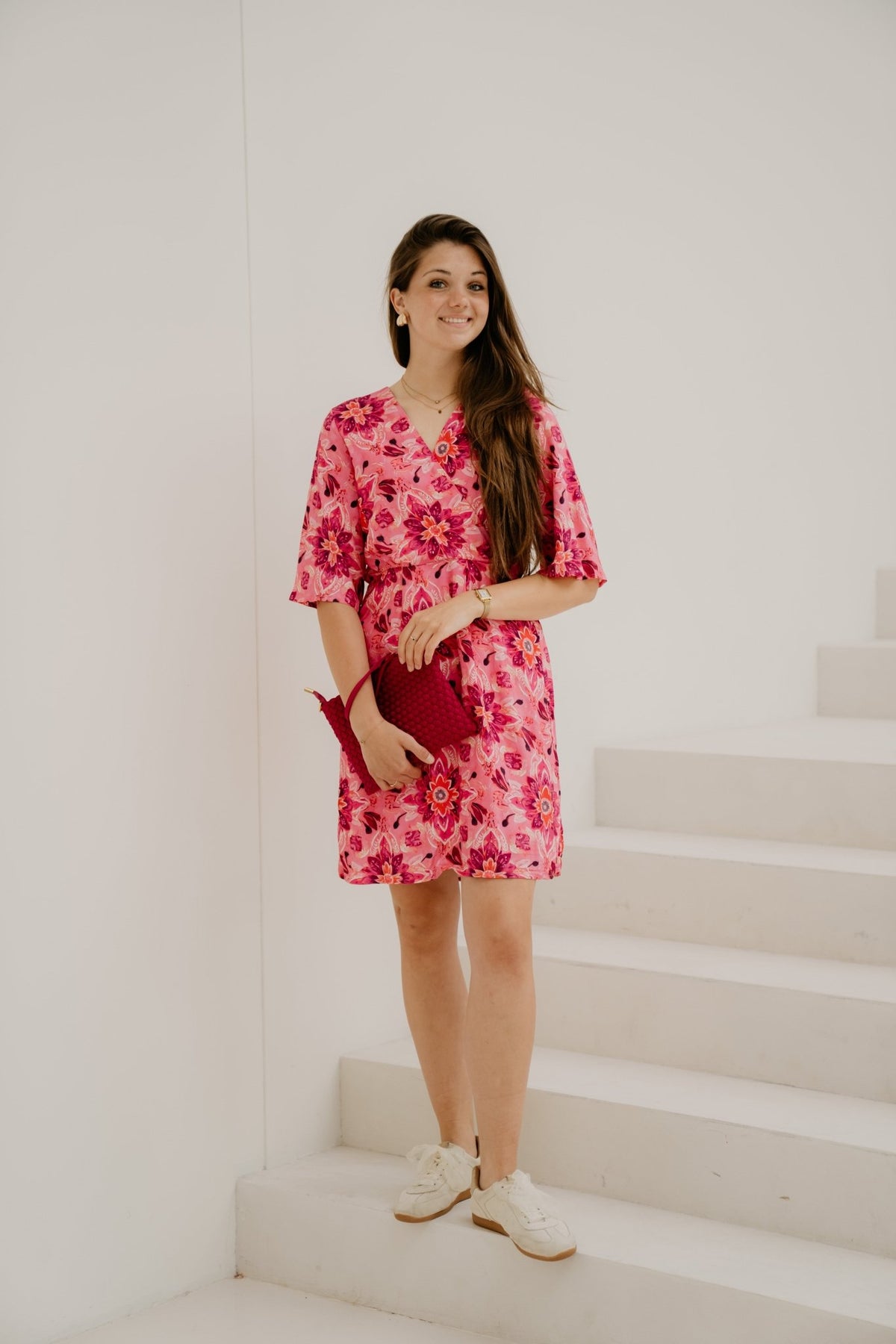 Taira Dress Print Magenta - Bij Keesje - Bij Keesje - Jurk