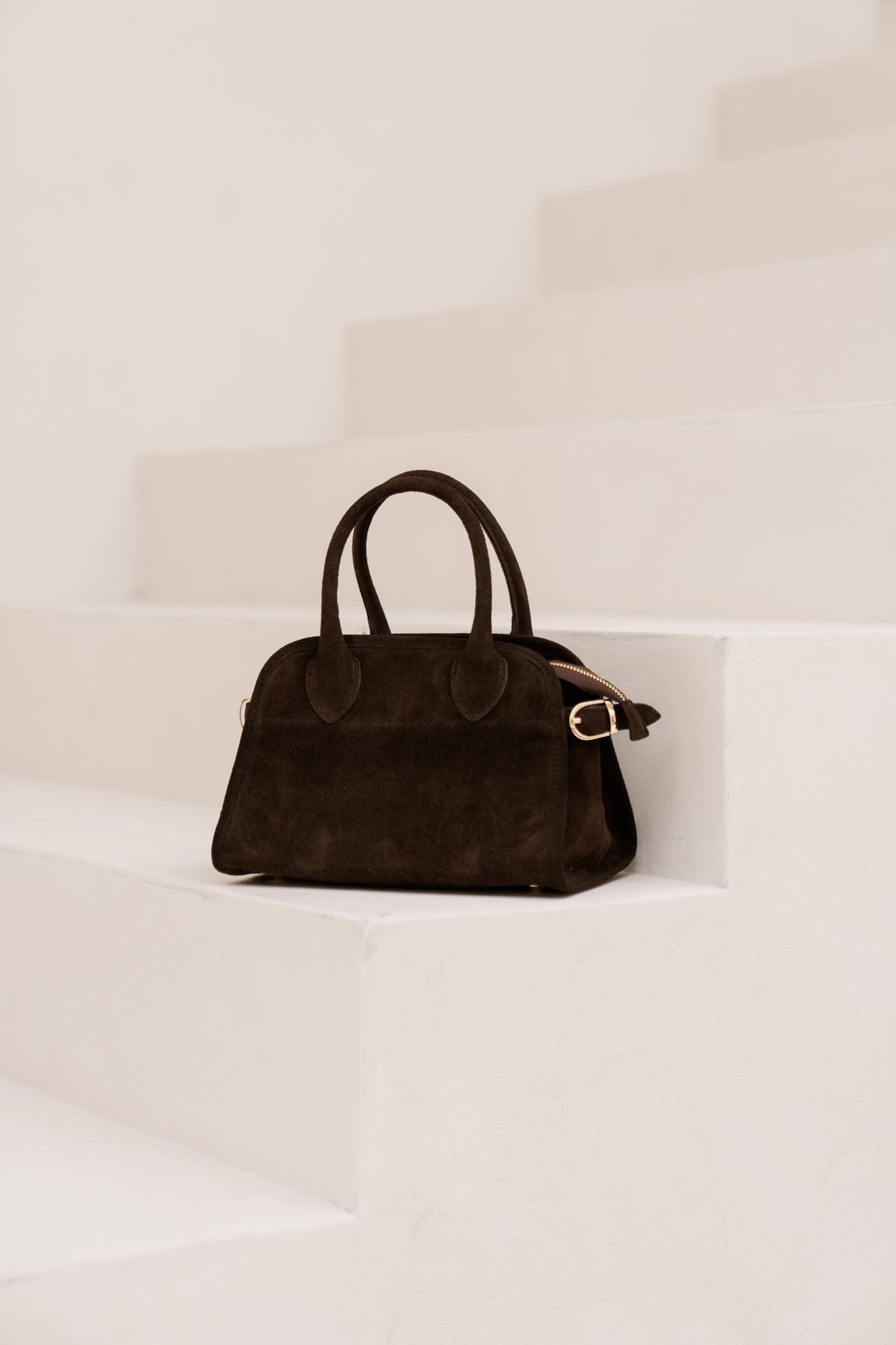 Tas Baby Merlot suede darkbrown - Bij Keesje - Bij Keesje