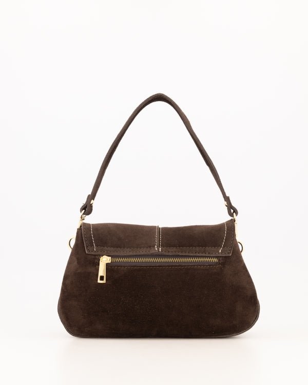 Tas Catania suede donkerbruin - Bij Keesje - Bij Keesje - tas