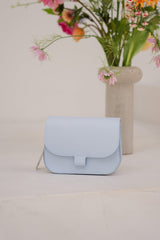 Tas Flora leer celeste blue - Bij Keesje - Bij Keesje - tas
