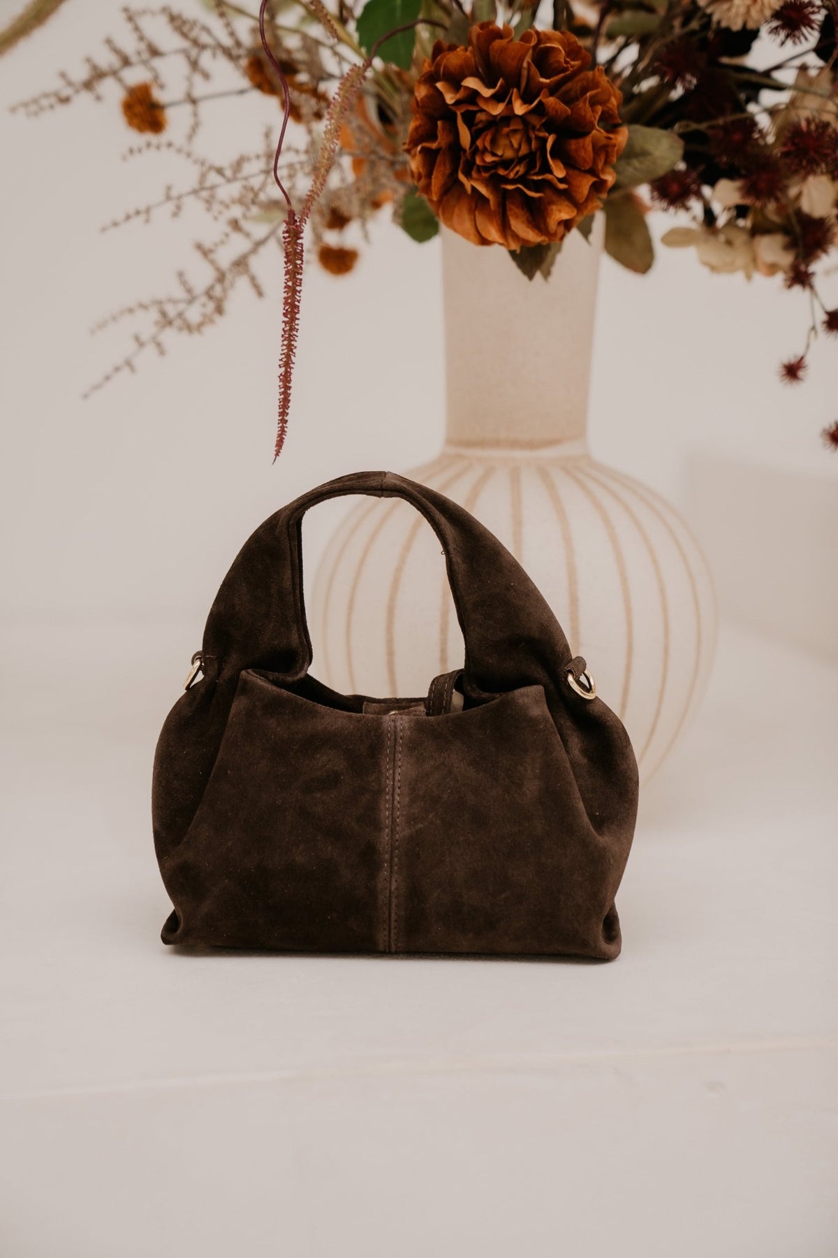 Tas Polly suede donkerbruin - Bij Keesje - Bij Keesje - Tas