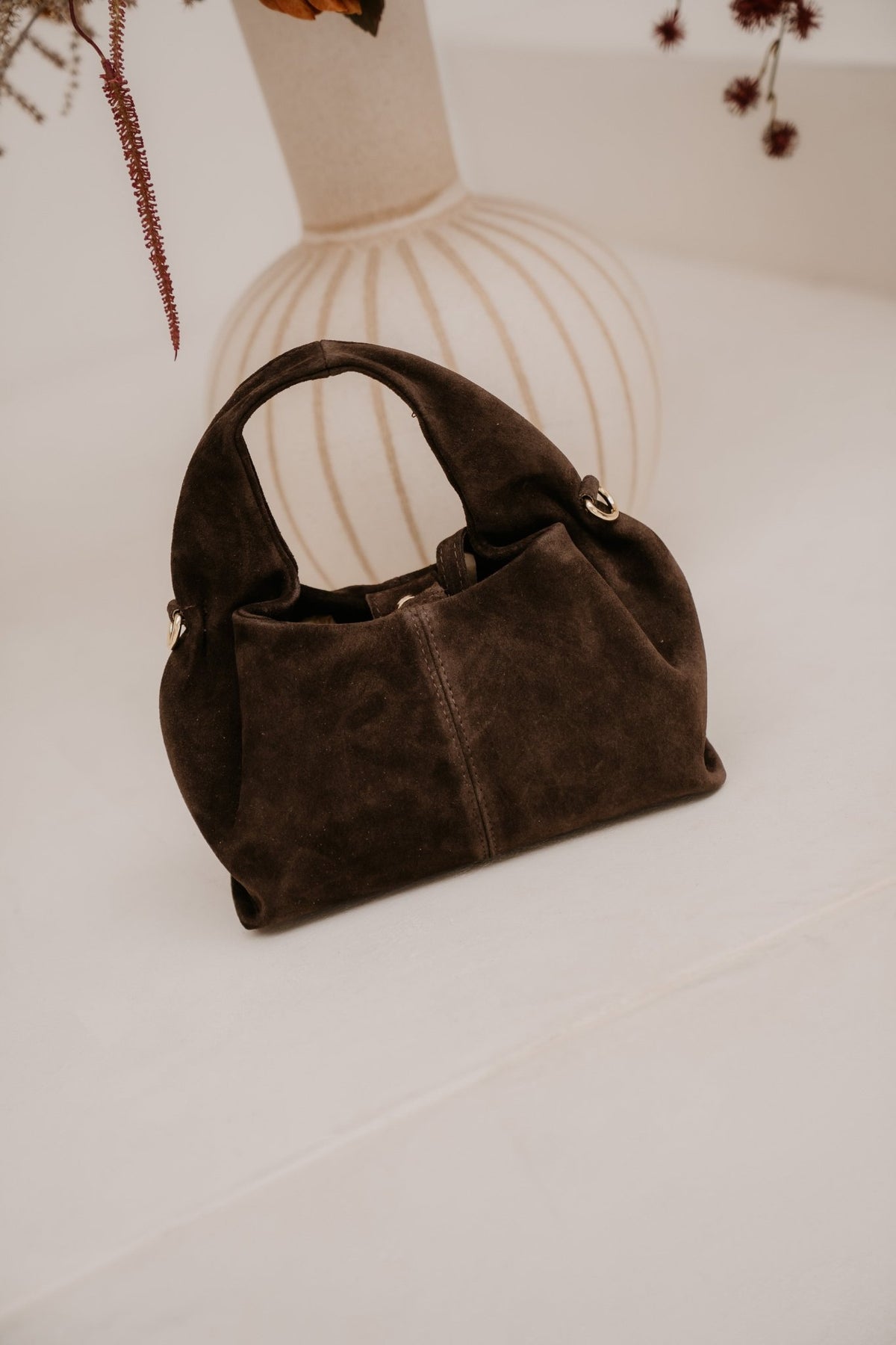 Tas Polly suede donkerbruin - Bij Keesje - Bij Keesje - Tas