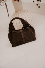 Tas Polly suede donkerbruin