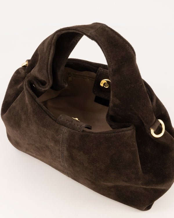 Tas Polly suede donkerbruin - Bij Keesje - Bij Keesje - Tas