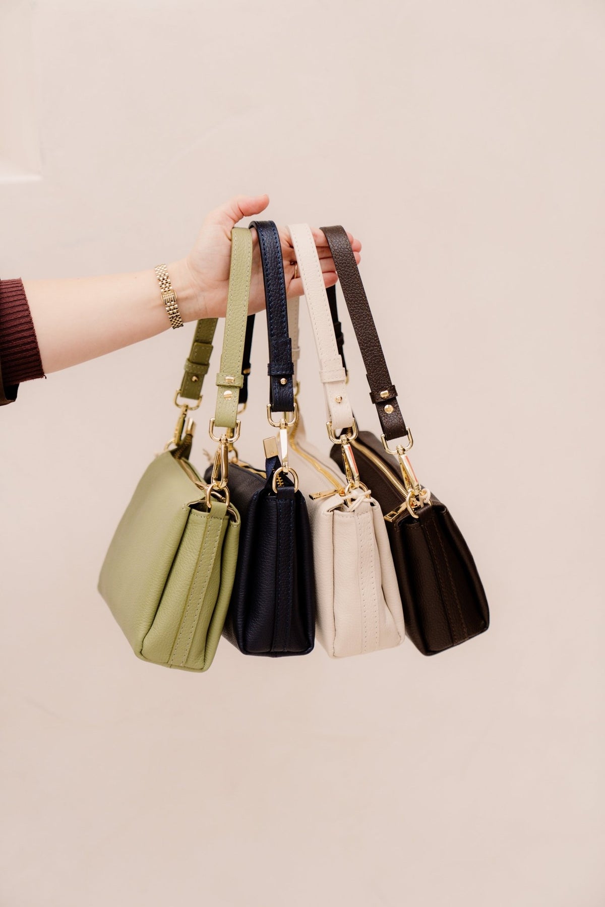 Tas Santi leer moss green - Bij Keesje - Bij Keesje - tas