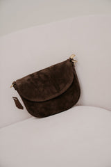 Tas Sevilla suede donkerbruin