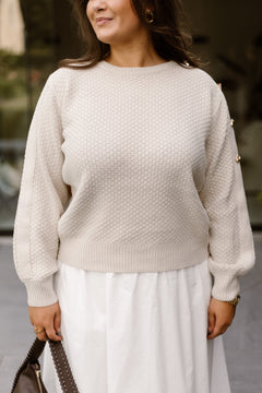 Teagan Knitting Sweater Sand - Bij Keesje - G-maxx - sweater