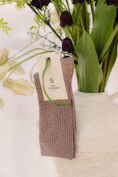 Telma Solid Sock - beige melange - Bij Keesje - Becksöndergaard - Sokken