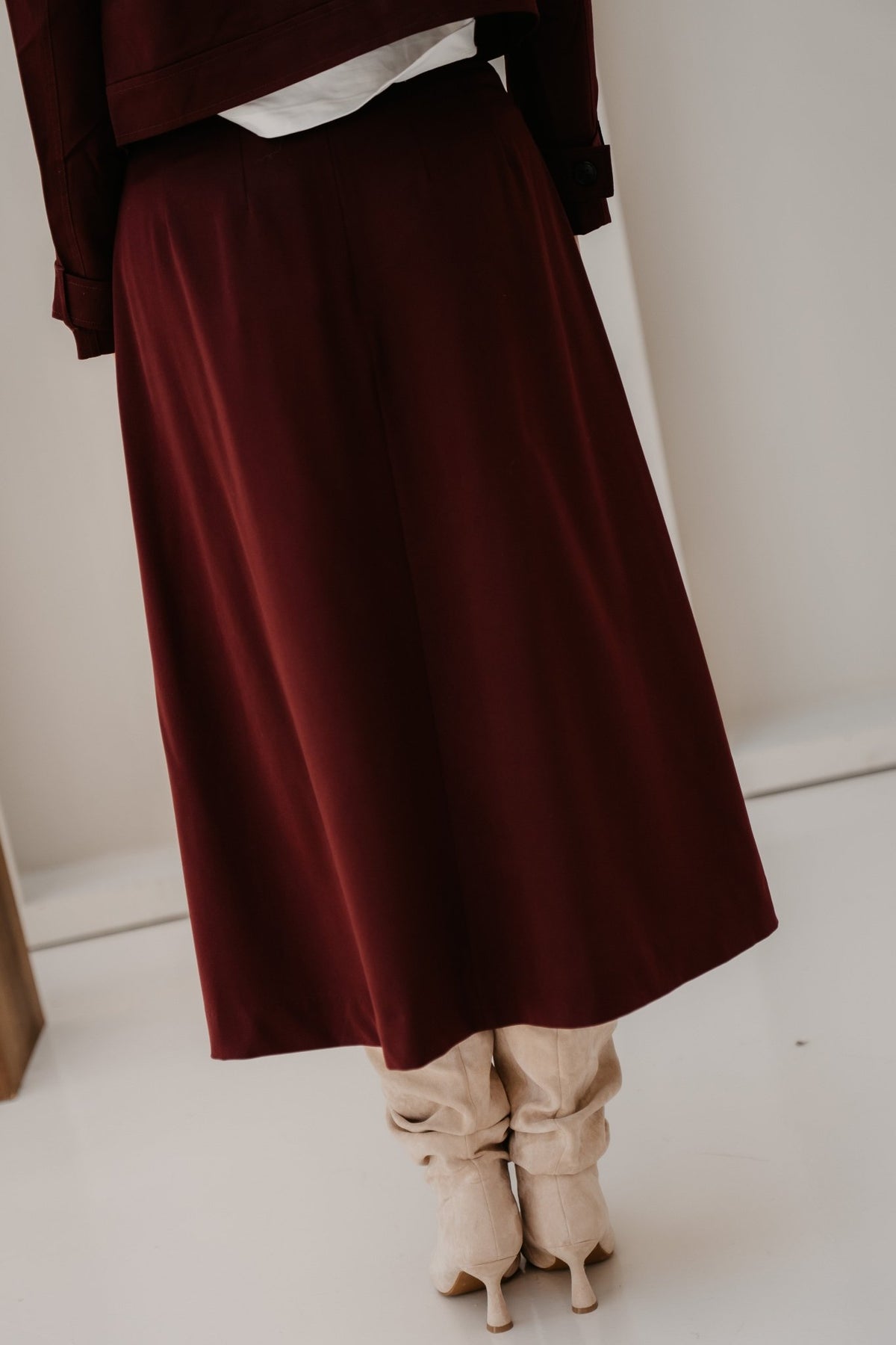 TerryCC Pleat Skirt Wine Red - Bij Keesje - Co'couture - Rok