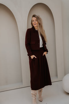 TerryCC Pleat Skirt Wine Red - Bij Keesje - Co'couture - Rok