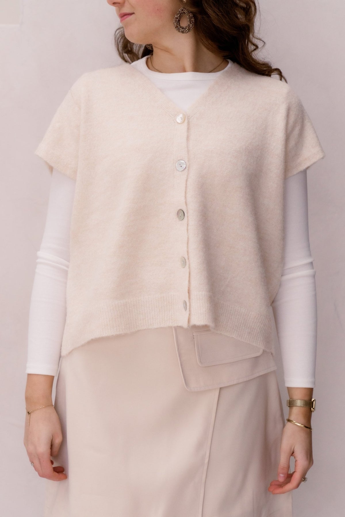 Yade gilet beige - Bij Keesje - Bij Keesje