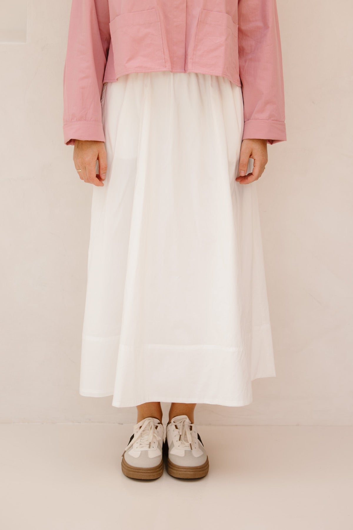 Yara long poplin skirt white - Bij Keesje - Neo Noir
