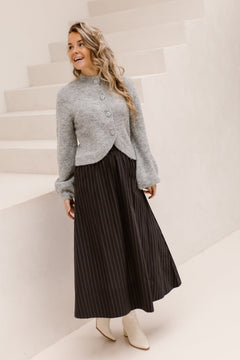 Yara long Stripy skirt navy - Bij Keesje - Neo Noir - Rok