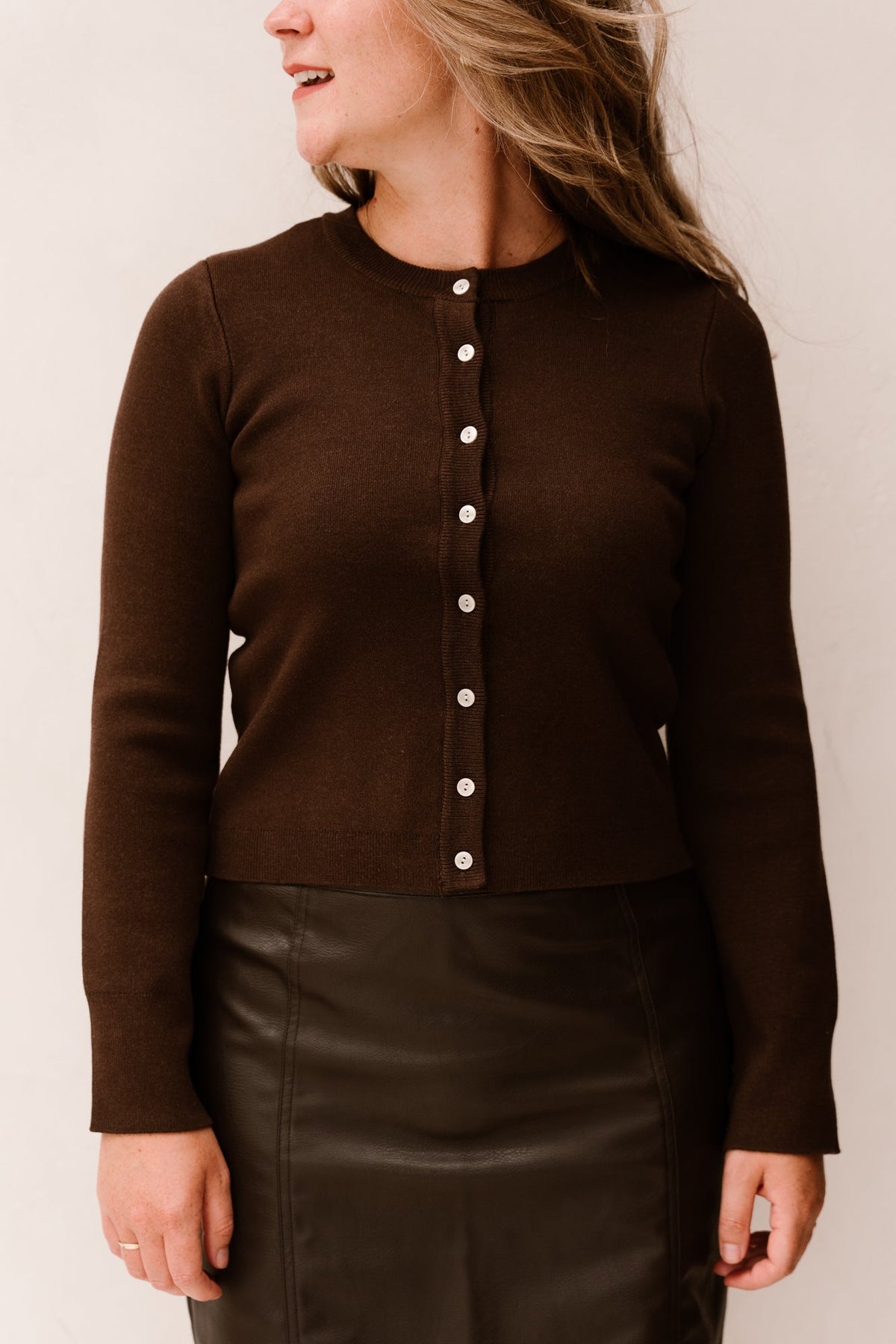 Yaselena LS Knit Cardigan Coffee Bean/Melange - Bij Keesje - Y.A.S - Trui