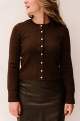 Yaselena LS Strickjacke Coffee Bean/Melange