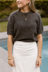 Yasjohi SS Wollmischpullover Grau Melange